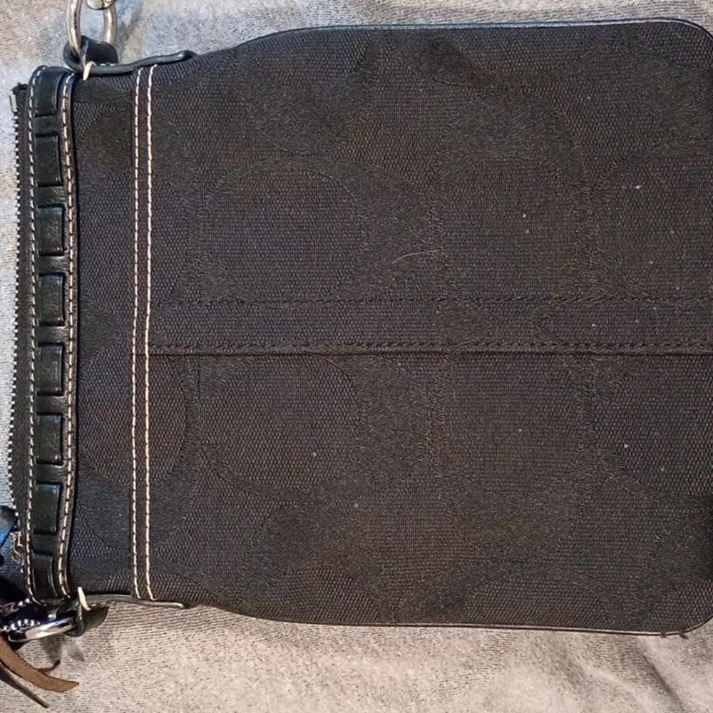 Coach Signature Black Python Embossed Crossbody - image 8